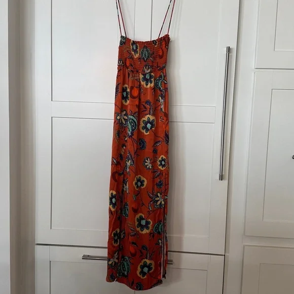 Maeve Orange Floral Midi Dress - Picture 1 of 5